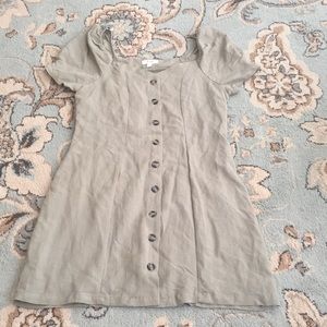 E&M puff sleeves mini sheath dress